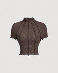 Chocolate Brown Knit Top