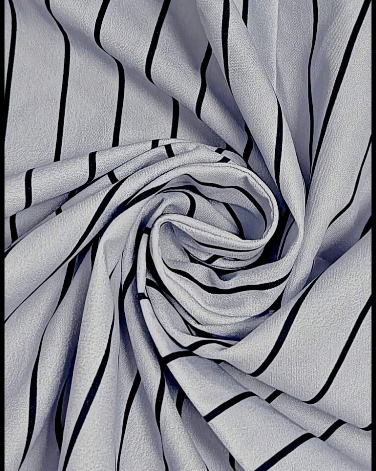 Elegant Grey Pinstripe Wrap Shirt