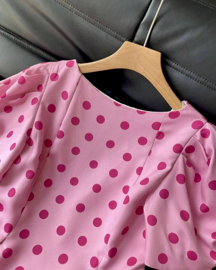 Pink Polka Dot Top