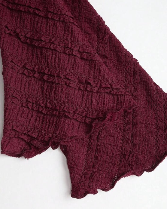 Burgundy Ruched Top