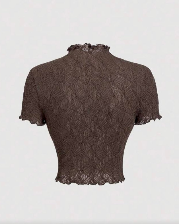 Chocolate Brown Knit Top