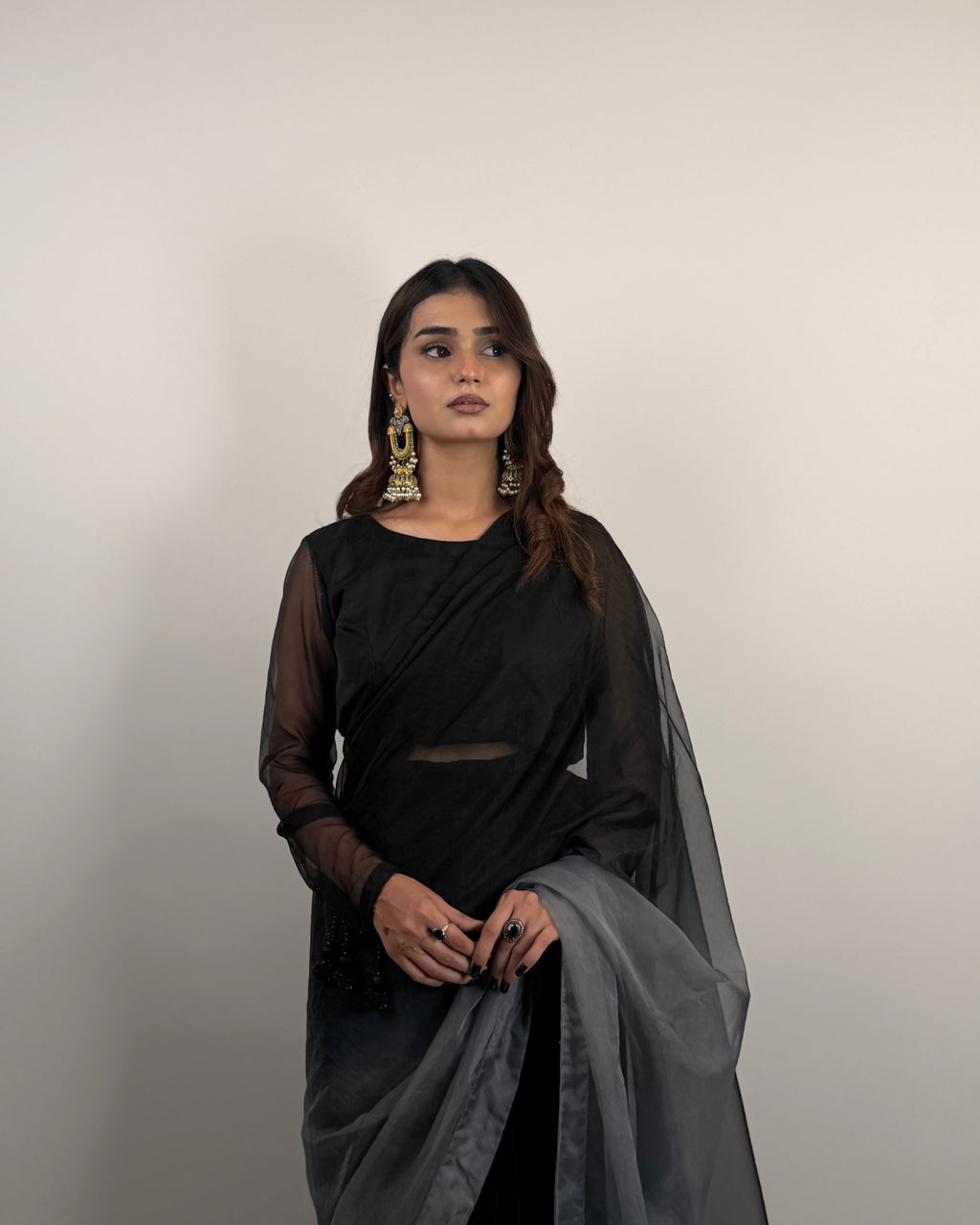 2 SHADES ORGANZA SAREE