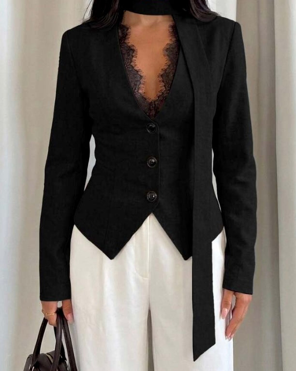 BLACK LACE BLAZER