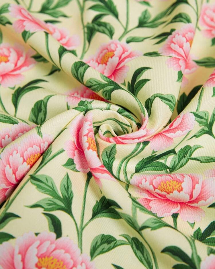 Floral Puff-Sleeve Fit & Flare Dress