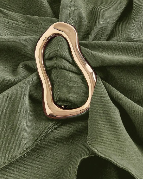 Olive Green Wrap Top