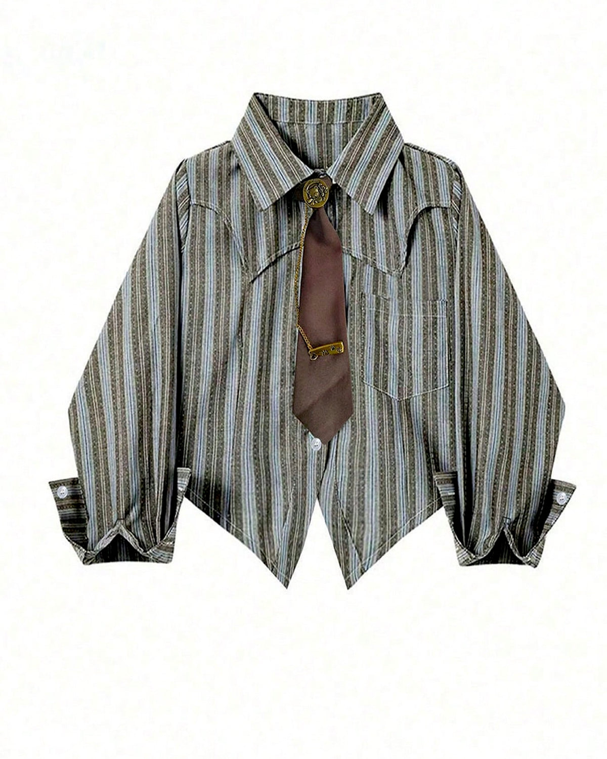 Elegant Striped Shirt with Tie