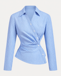 Blue Pinstripe Wrap Shirt