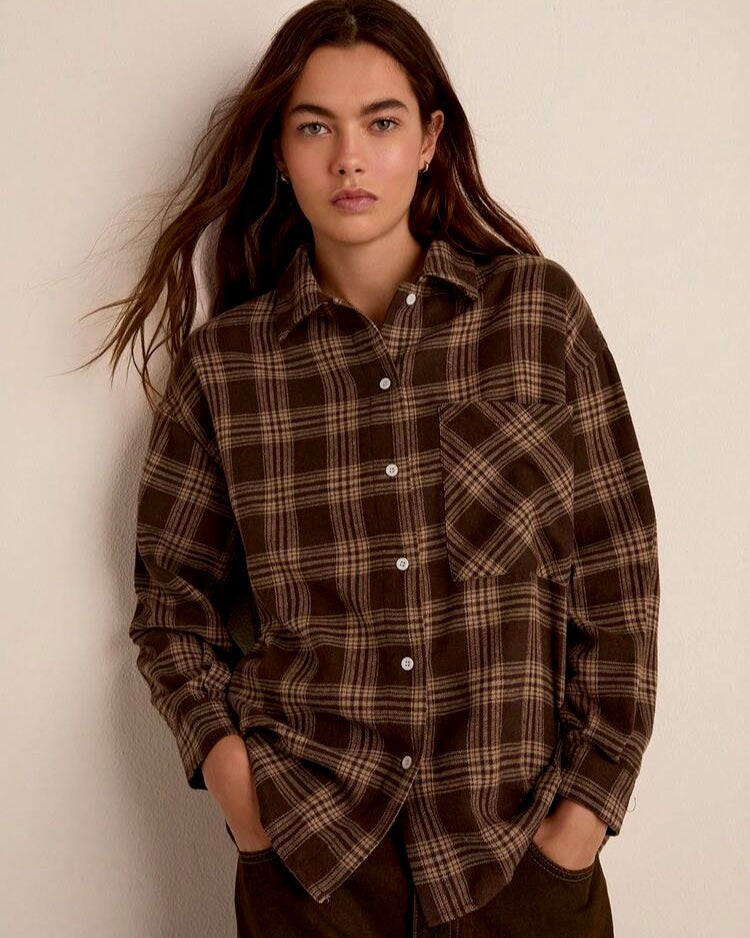 Brown Button-Down Shirt