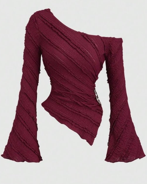 Burgundy Ruched Top
