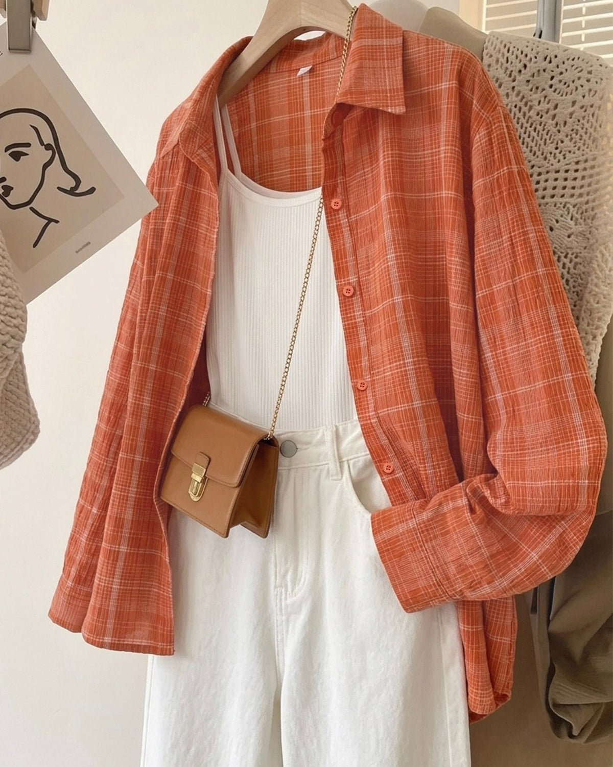 Orange Button-Down Shirt