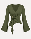Olive Green Wrap Top