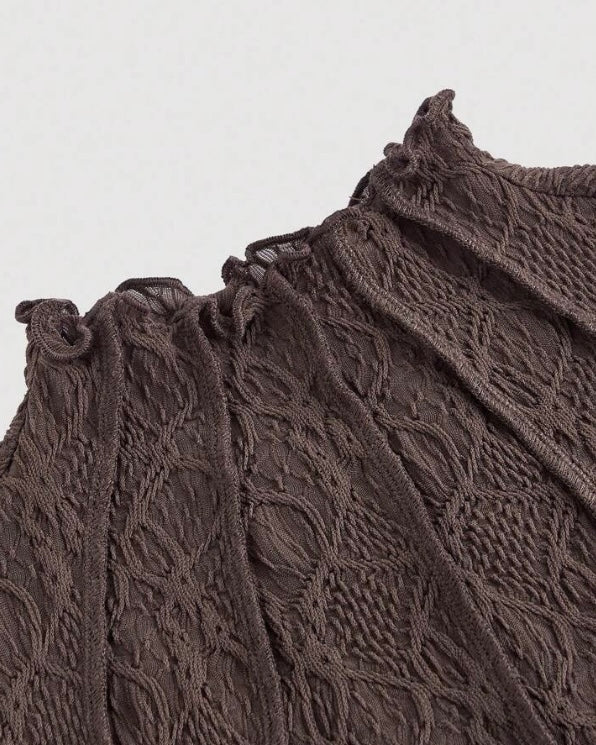 Chocolate Brown Knit Top
