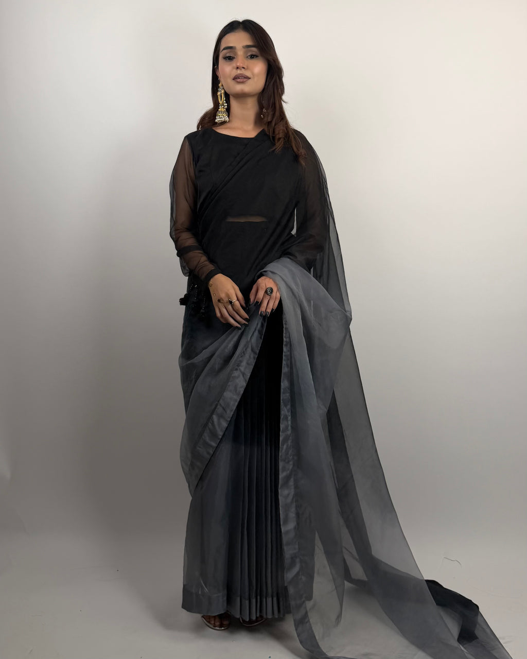 2 SHADES ORGANZA SAREE