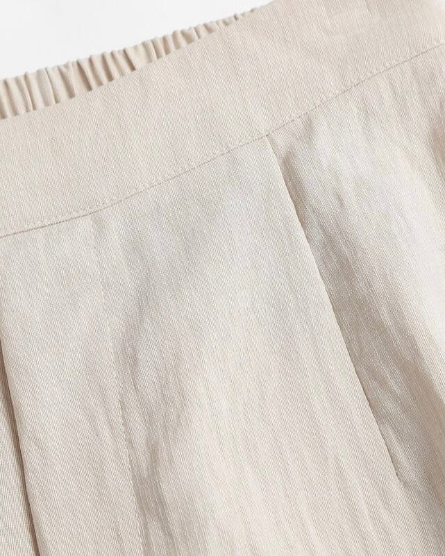 Ivory Wrap Top & Wide-Leg Pants Set