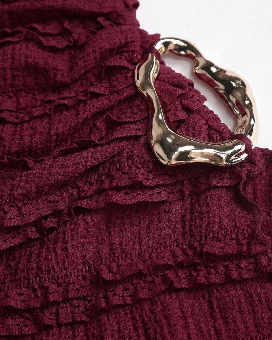 Burgundy Ruched Top