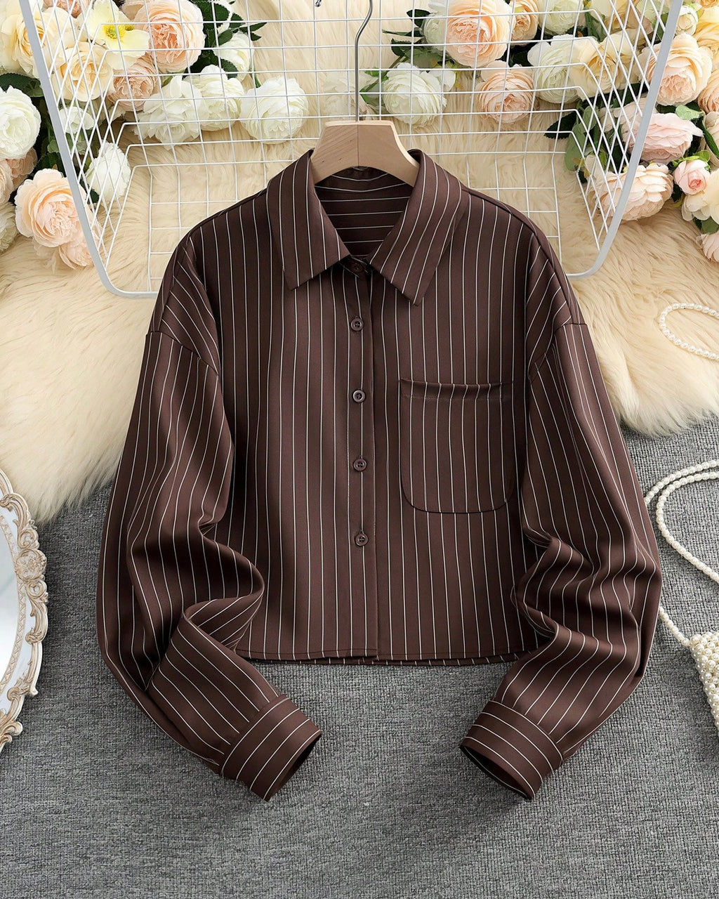 Brown Button-Down Shirt