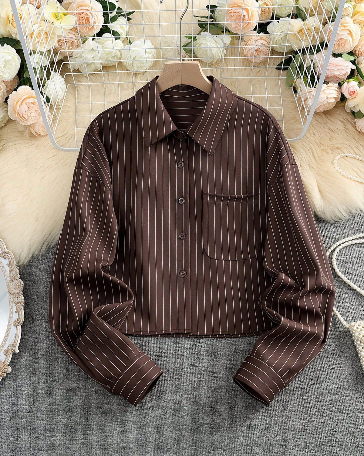 Brown Button-Down Shirt