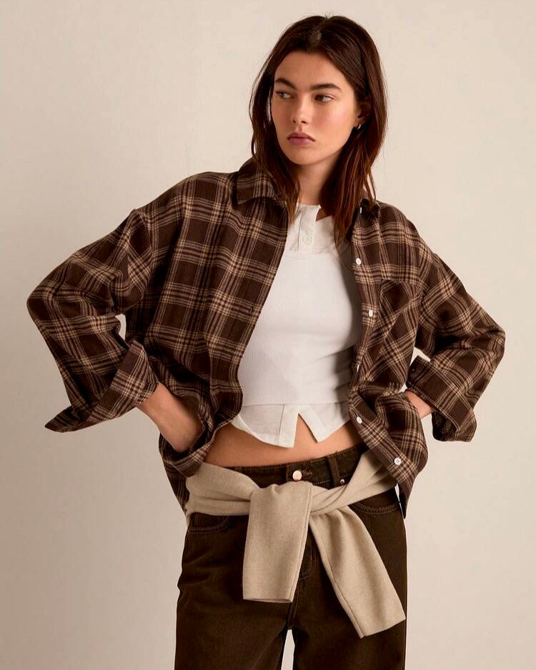 Brown Button-Down Shirt