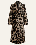 Beige & Black Printed Long Coat