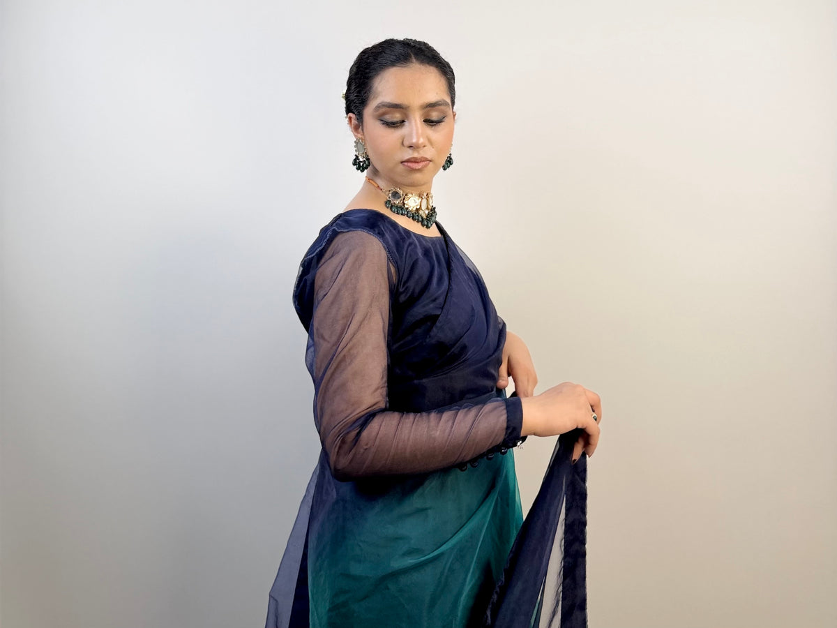 2 SHADES ORGANZA SAREE