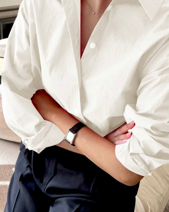 WHITE BUTTON-DOWN SHIRT