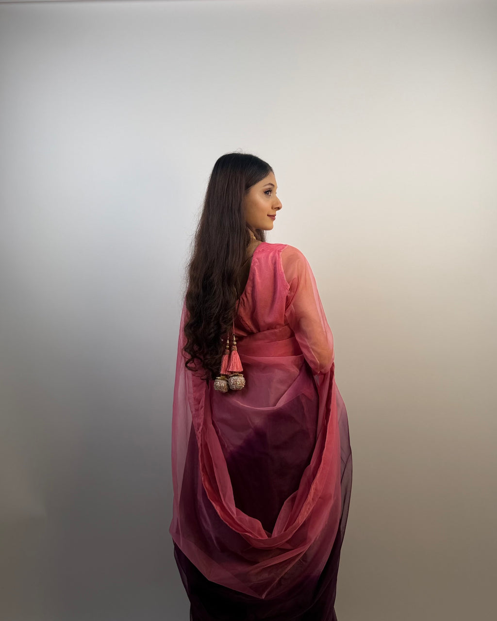 2 SHADES ORGANZA SAREE