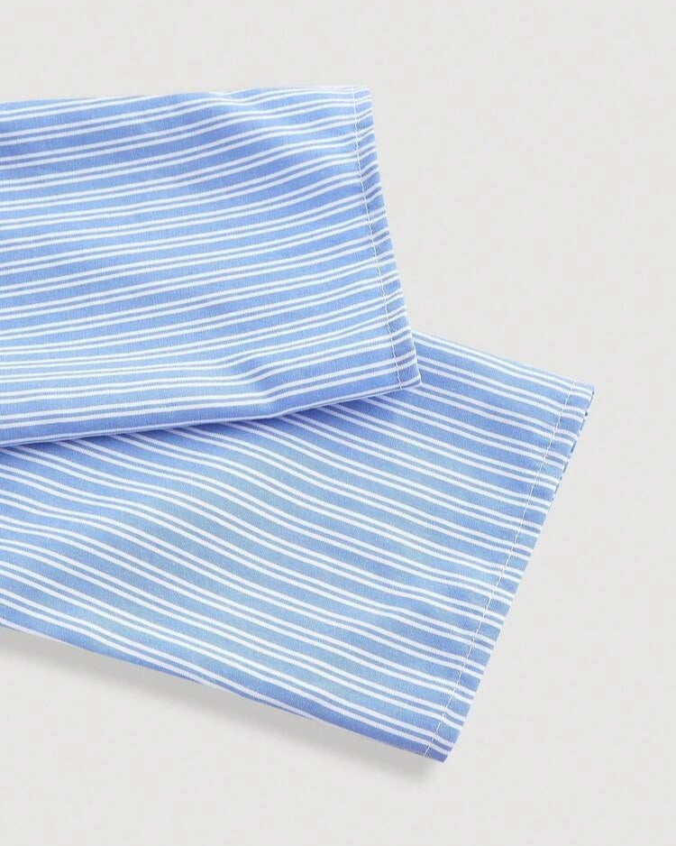 Blue Pinstripe Wrap Shirt