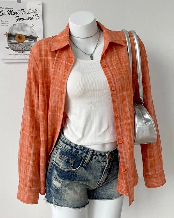 Orange Button-Down Shirt