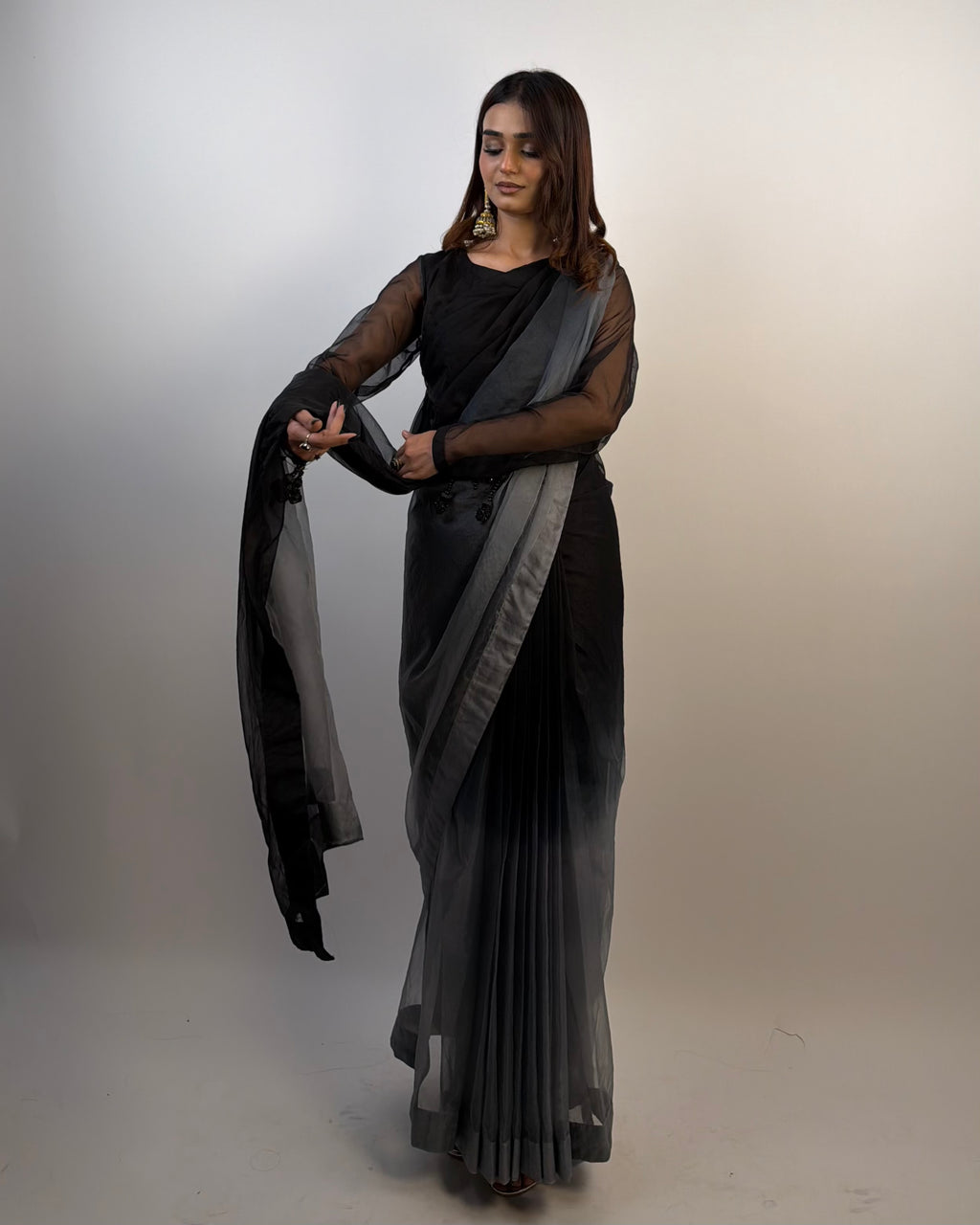 2 SHADES ORGANZA SAREE