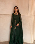 Deep Green Chiffon 4-Piece Suit