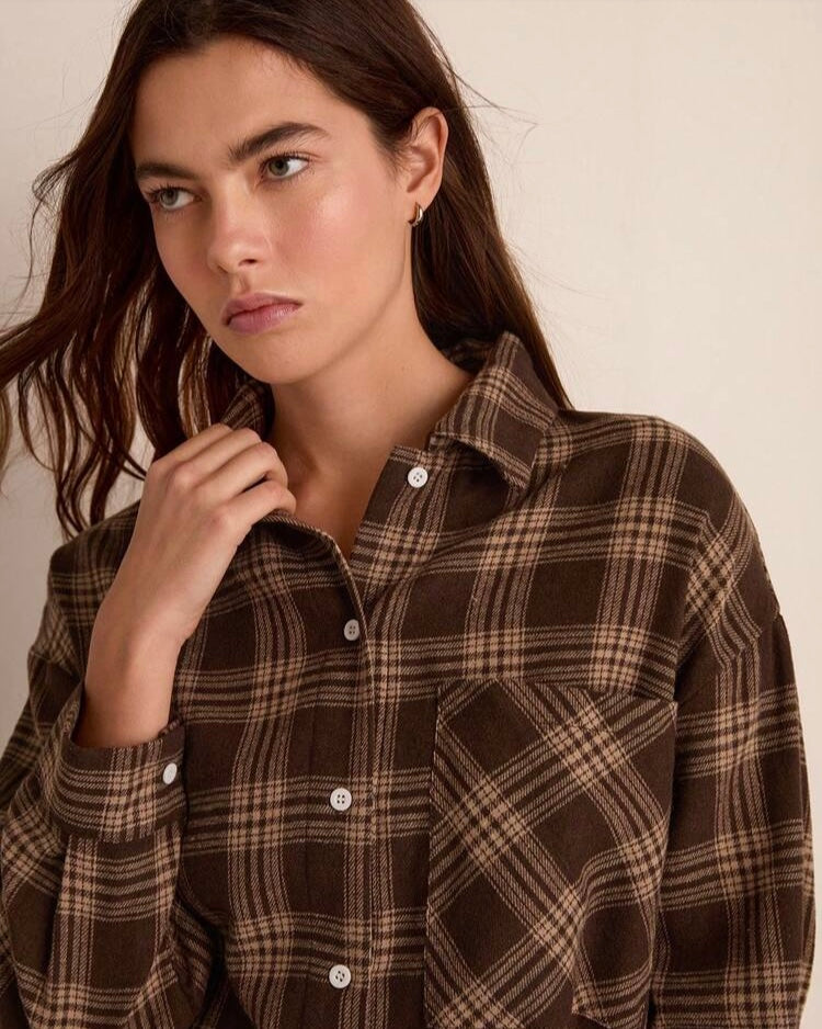 Brown Button-Down Shirt