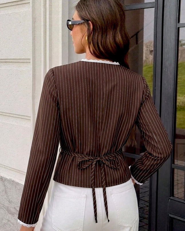 Brown Pinstripe Button-down
