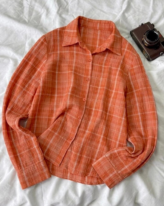Orange Button-Down Shirt