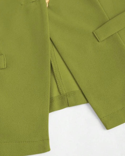 Olive Green Sleeveless Button-Front Vest