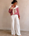 BURGUNDY & HOT PINK STRIPED SHIRT