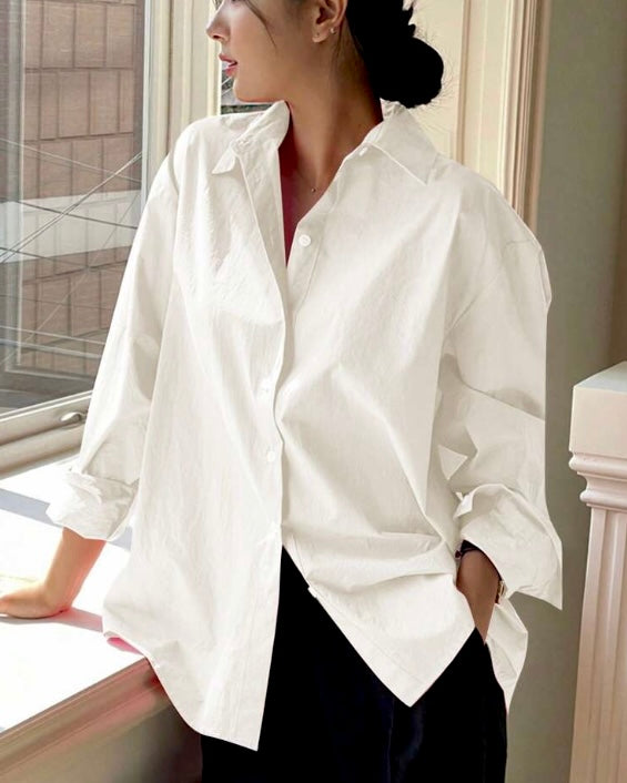 WHITE BUTTON-DOWN SHIRT