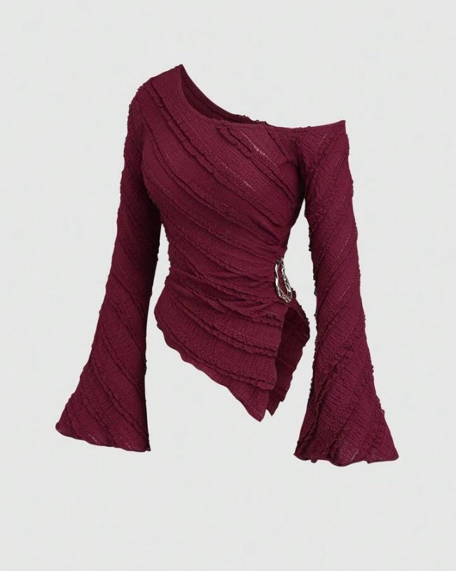 Burgundy Ruched Top