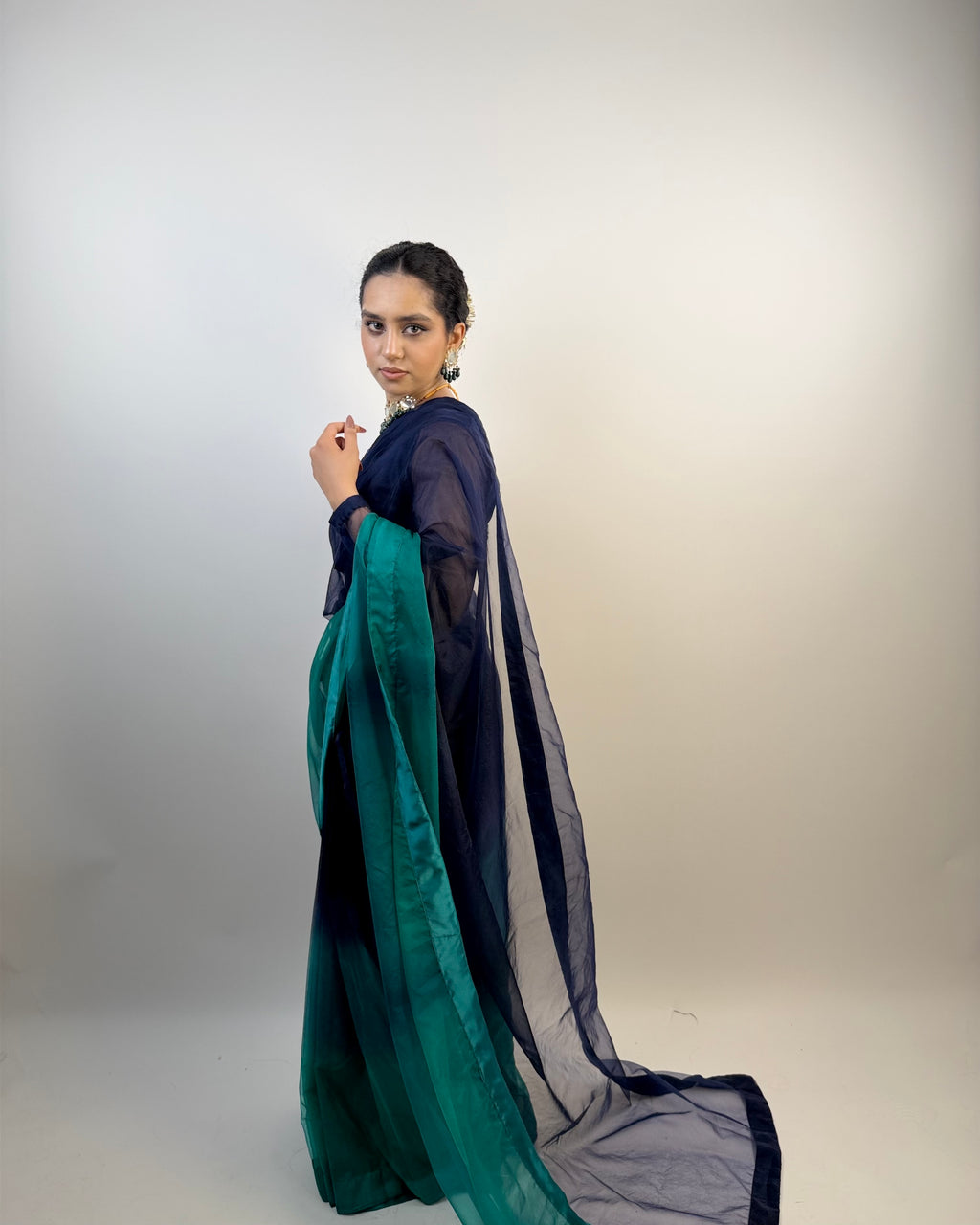 2 SHADES ORGANZA SAREE