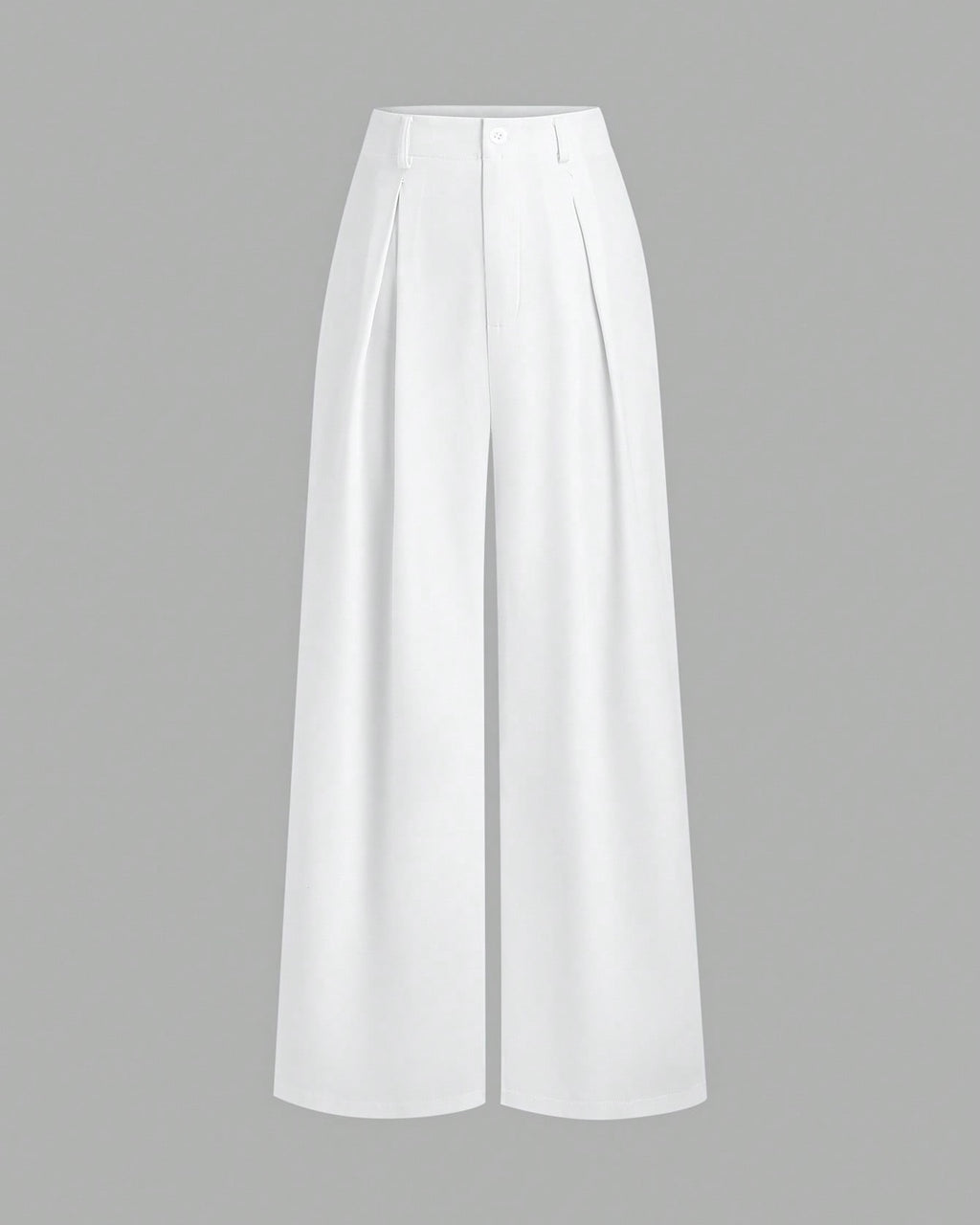 White High-Waist Wide-Leg Trousers