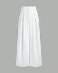 White High-Waist Wide-Leg Trousers