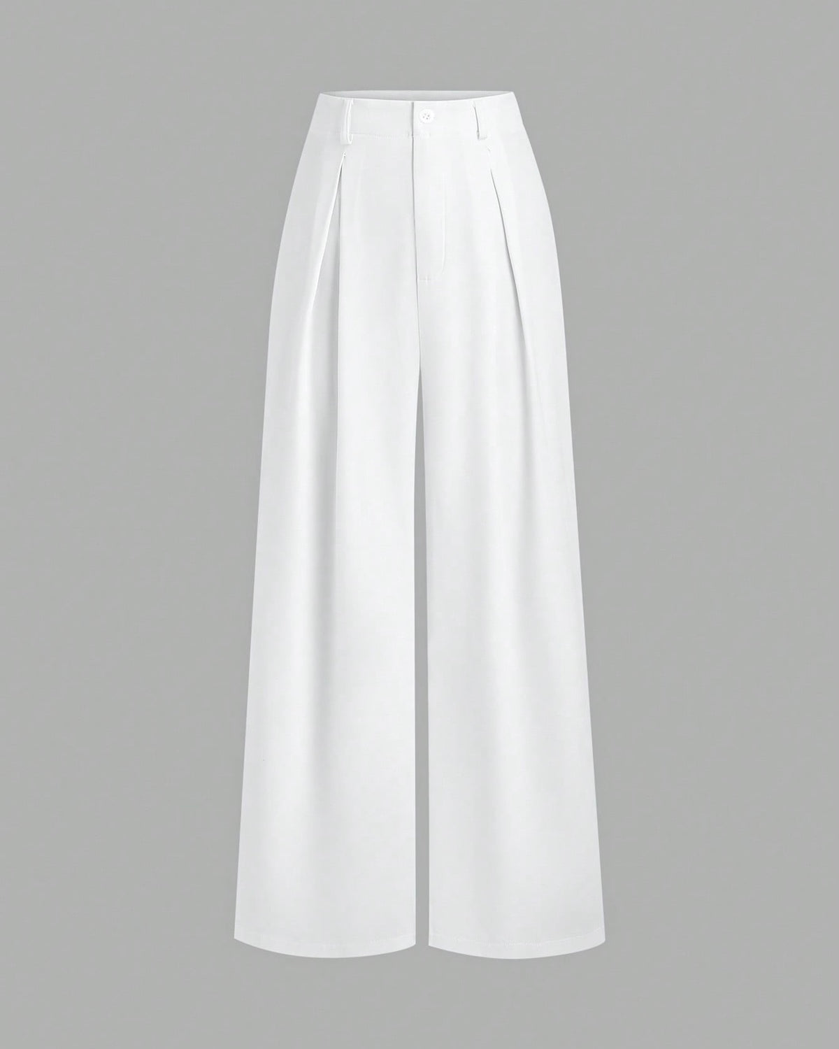 White High-Waist Wide-Leg Trousers