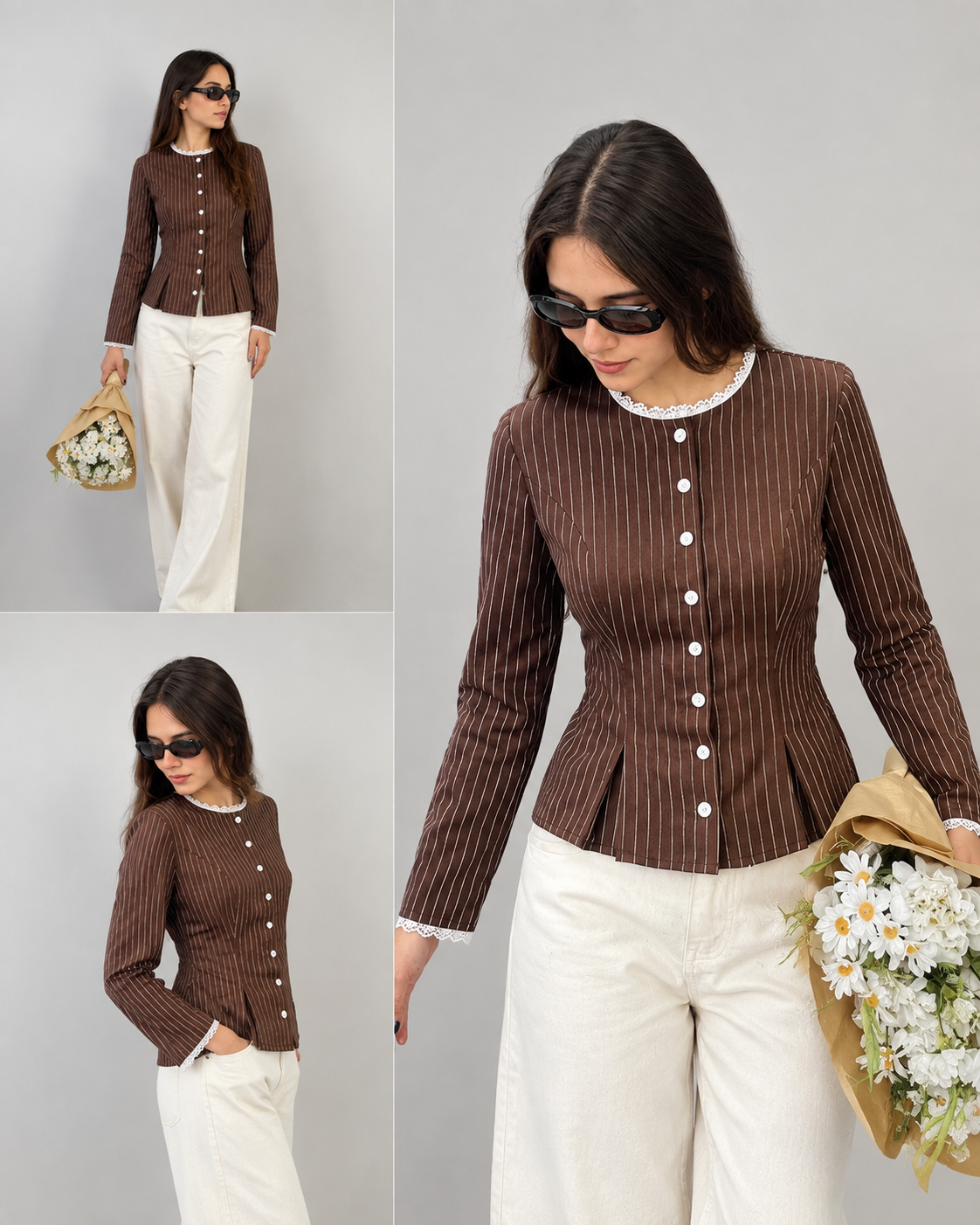 Brown Pinstripe Button-down