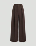 Dark Brown Wide-Leg Trousers