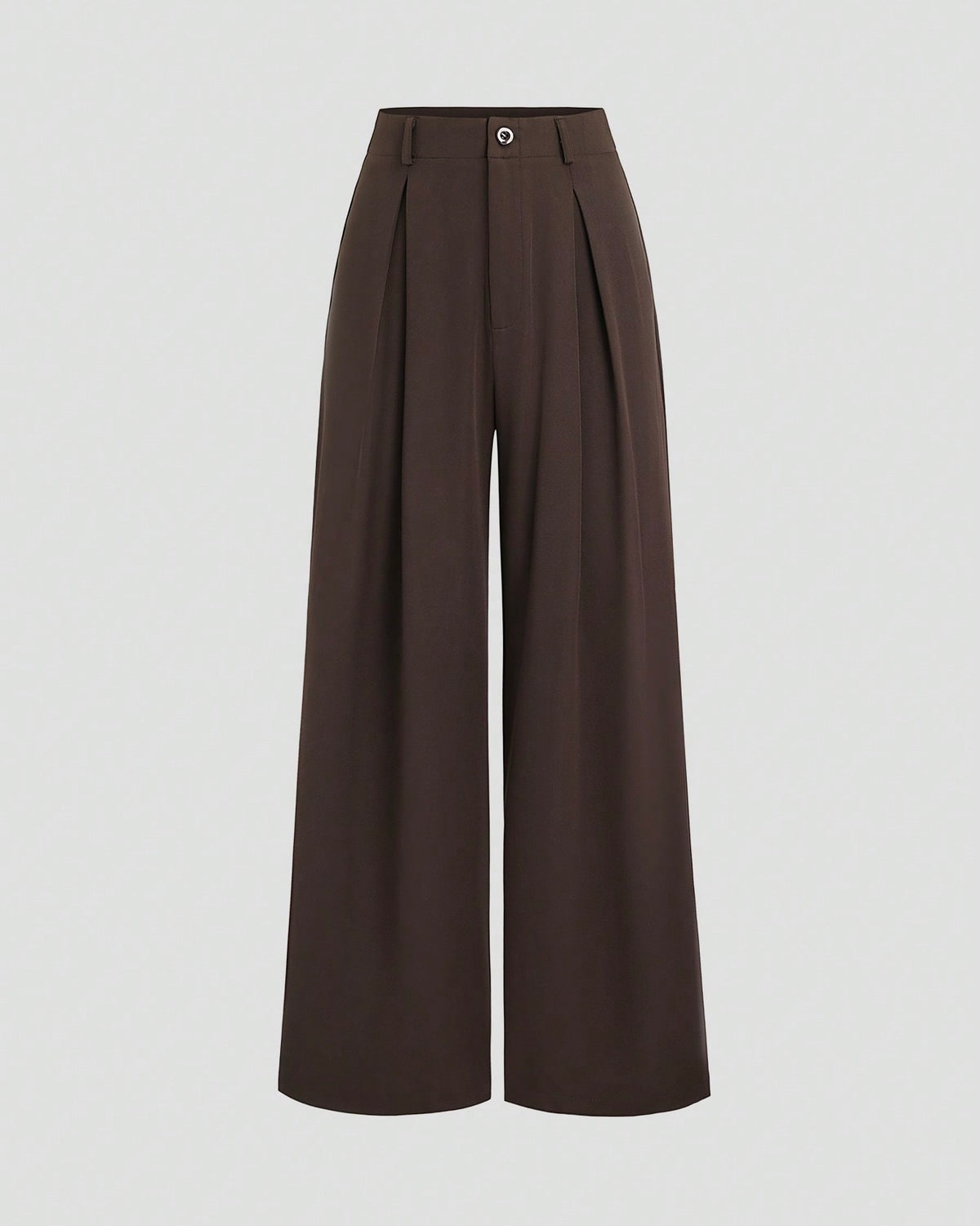 Dark Brown Wide-Leg Trousers