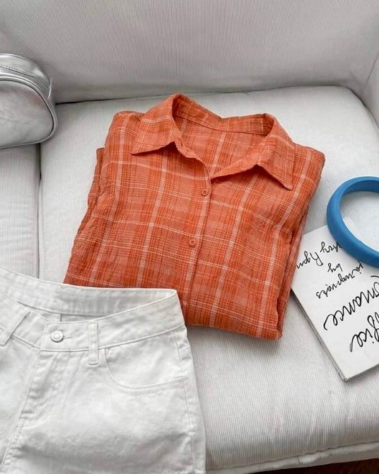 Orange Button-Down Shirt